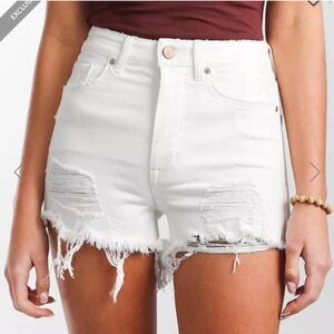 BKE Billie White Distressed Jean Shorts Size 32